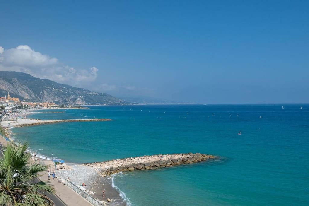 Le Panorama -Vue Exceptionnelle - Dernier Etage - Front De Mer Menton Kültér fotó